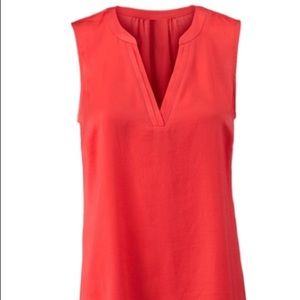 Cabi Rose Red Top Sleeveless V-Neck Tank